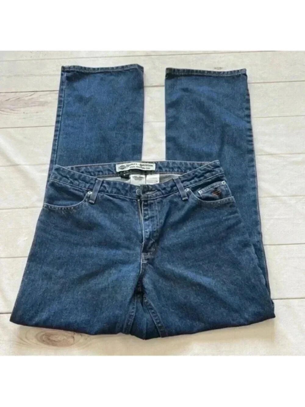 Harley Davidson Women Size 6 genuine motor clothes blue Denim 5 pocket j… - Picture 3 of 14